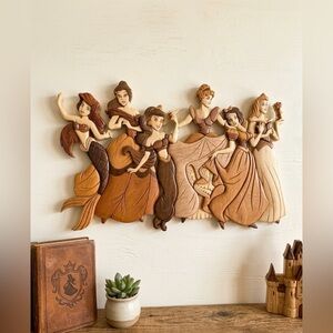 Handmade Disney Princess 3D Wooden Wall Art Intarsia Scroll Saw Decor 15"